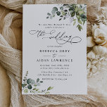 Convites Elegante Russo Eucalyptus Deixa Casamento Verde<br><div class="desc">Esta elegante coleção apresenta folhas de cor aquosa misturada com folhas de cor verde pareadas com uma serifa clássica e fontes delicadas de sans a preto,  com um monograma no verso. Itens correspondentes disponíveis.</div>