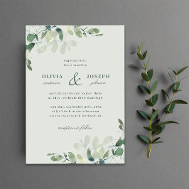 Convites Elegante Russo Eucalyptus Deixa Casamento Verde