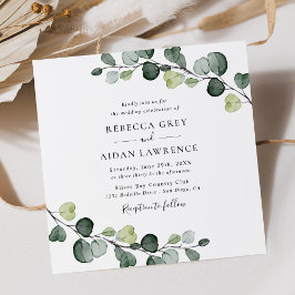 Convites Elegante Russo Eucalyptus Deixa Casamento Verde