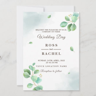 Convites Elegante Russo Eucalyptus Deixa Casamento Verde