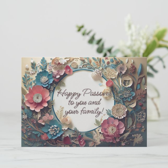 Convites Elegante Russo Primavera de Passover Dusty (Em pé/Frente)