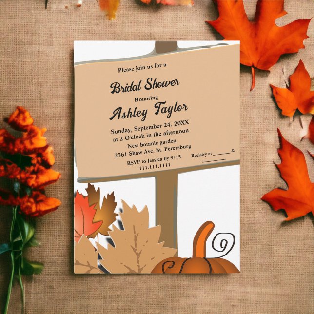 Convites Elegante Russo Pumpkin Sai Do Chá de panela (Criador carregado)