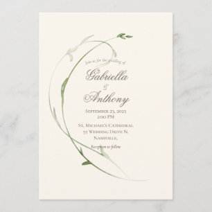 Convites Elegante Rustic Foilage deixa Casamento Verde