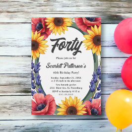 Convites Elegante Rustic Meadow Summer Floral