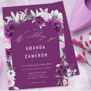 Convites Elegante Rustic Purple Blush Geométrico Invv