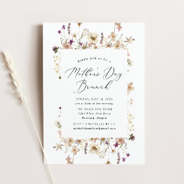 Convites Elegante Rustic Wildflower Dia de as mães Brunch