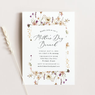 Convites Elegante Rustic Wildflower Dia de as mães Brunch