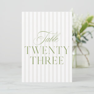 Convites Elegante Sage Green & Beige Wedding 23 Table Numbe