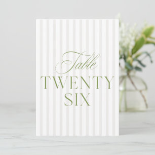 Convites Elegante Sage Green & Beige Wedding 26 Table Numbe
