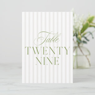 Convites Elegante Sage Green & Beige Wedding 29 Table Numbe