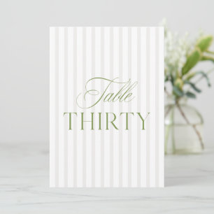 Convites Elegante Sage Green & Beige Wedding 30 Table Numbe