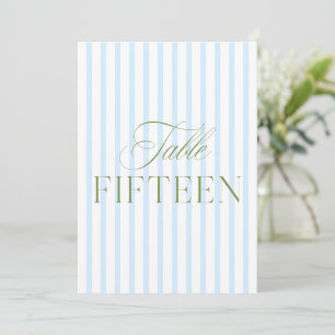 Convites Elegante Sage Green & Blue Wedding 15 Table Number