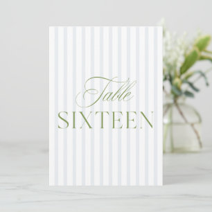 Convites Elegante Sage Green & Blue Wedding 16 Table Number