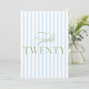 Convites Elegante Sage Green & Blue Wedding 20 Table Number