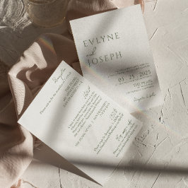 Convites Elegante Sage Green Boho Tudo Em Um Único Casament