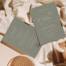 Elegante Sage Green Código QR Tudo em um Casamento