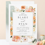 Convites Elegante Sage Green, Peach Casamento Botânico<br><div class="desc">Aprecie seu convidado com este elegante convite para casamento, cheio de elegância e graça com manchas verdes de cor d'água refinadas e quadro floral botânico mostrando seus detalhes de casamento. Floral em uma bela mistura de pêssego, laranja, pincel, coral empoeirado, creme e tons de champanhe. Opção de mudar "juntamente com...</div>