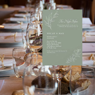 Convites Elegante Sage Na Noite Antes Do Ensaio De Casament