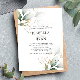 Convites ELEGANTE Sai Foliage Dourada WEDDING