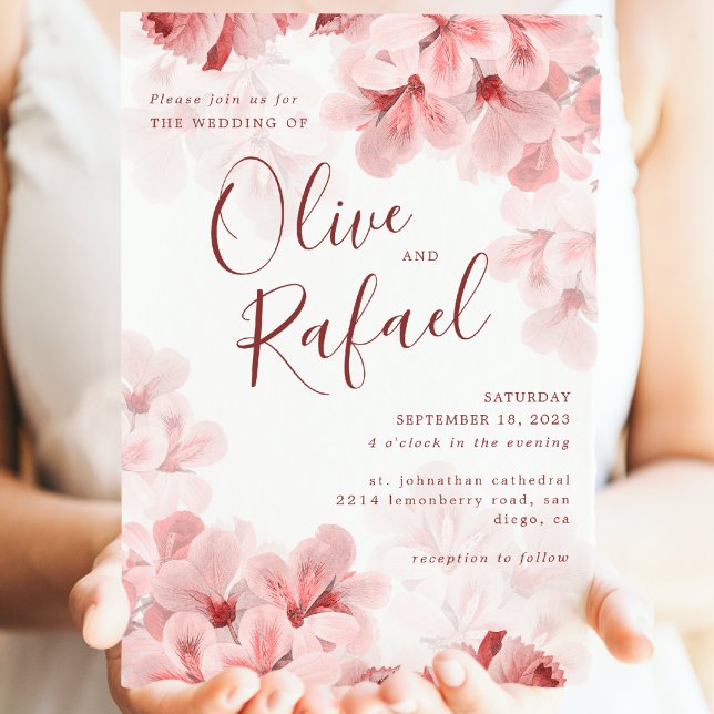 Convites Elegante Sakura Branch, Primavera moderna (Criador carregado)