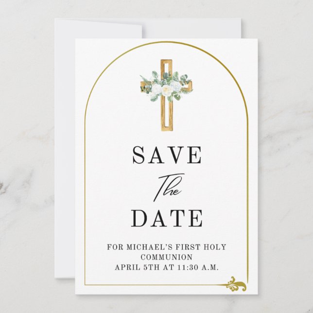 Convites Elegante Salve o Dia (Frente)