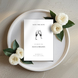 Convites Elegante Salve o Dia - Casamento Minimalista Desen
