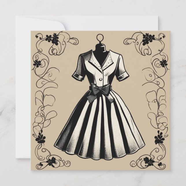 Convites Elegante saudações do LBD: Simplesmente divino (Frente)