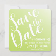 Elegante Save The Date com Gradiente em Verde Lima