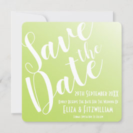 Convites Elegante Save The Date com Gradiente em Verde Lima