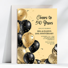 Convites Elegante Script 50º Aniversário de Casamento