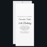 Convites Elegante Script 50th Birthday<br><div class="desc">Crie seu próprio convite de 50 anos minimalista moderno para ela para impressão ou download digital. Uma caligrafia elegante clássica emparelhada com uma fonte serif de todos os bonés. Personalize o fundo branco ou os estilos de fonte preta para criar o seu próprio adesivo design para sua celebração especial.</div>