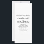 Convites Elegante Script 50th Birthday<br><div class="desc">Crie seu próprio convite de 50 anos minimalista moderno para ela para impressão ou download digital. Uma caligrafia elegante clássica emparelhada com uma fonte serif de todos os bonés. Personalize o fundo branco ou os estilos de fonte preta para criar o seu próprio adesivo design para sua celebração especial.</div>