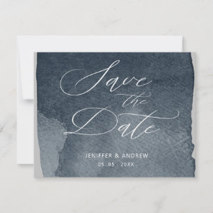 Convites Elegante Script Água de Tinta Salve a Data