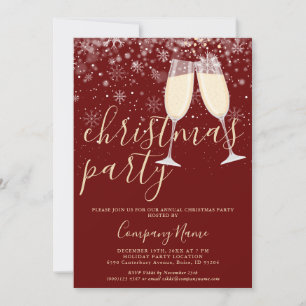 Convites Elegante Script Business Corporate Christmas Party