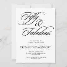 Elegante Script Cinquenta e Fabuloso Aniversário d