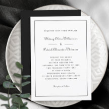 Elegante Script Clássico Preto Branco Casamentos F