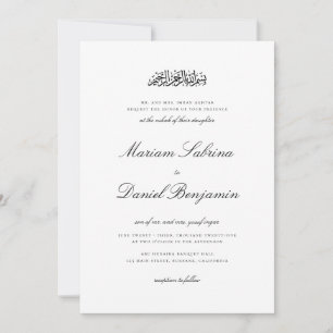 Convites Elegante Script de Caligrafia Branco Casamento Isl