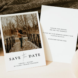 Convites Elegante Script Foto Save the Date