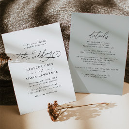 Convites Elegante Script Sage Green Tudo Em Um Casamento