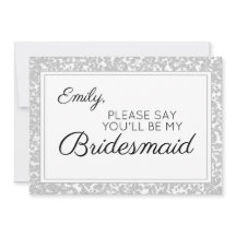 Elegante Silver Diamond Glitter Bridesmaid
