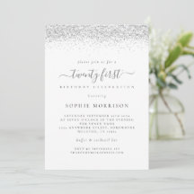 Elegante Silver Glitter 21ª Festa de aniversário