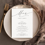 Convites Elegante Simples, 5x7" Janto de Casamento Modelo<br><div class="desc">Ponha o tom para sua celebração de casamento com estes cartões de cardápio e eterno elegantes. Esses menus clássicos apresentam um belo roteiro de caligrafia e layout limpo, fazer-os da adição perfeita à sua recepção de casamento, janto de ensaio ou chá de panela. Personalize facilmente o texto para refletir as...</div>