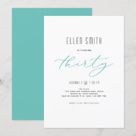 Convites Elegante, Simples, Moderno, aniversário de 30 anos