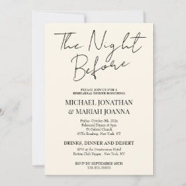 Convites Elegante Simples Na Noite Antes Do Janto De Ensaio