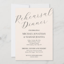 Convites Elegante Simples Na Noite Antes Do Janto De Ensaio