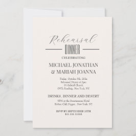 Convites Elegante Simples Na Noite Antes Do Janto De Ensaio