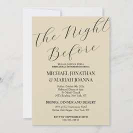 Convites Elegante Simples Na Noite Antes Do Janto De Ensaio
