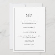 Elegante Simples Rótulo de Monograma Casamento Bra