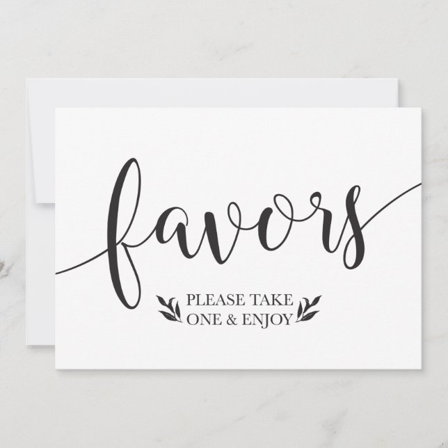 Convites Elegante Sinal de Decoração de Casamento com Favor (Frente)