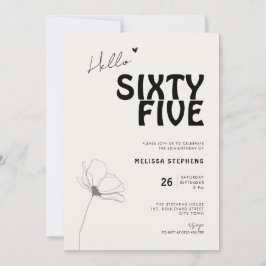 Convites Elegante Sixty Five Negrito Tipografia 65º Anivers